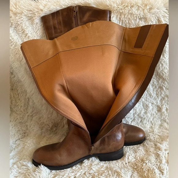 MATISSE Anthropologie 6.5 WIDE CALF Leather Militia Tall Riding Boot Distressed - Picture 16 of 16